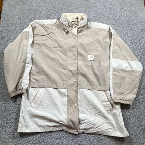 Vintage 90's Jacket Women's Windbreaker Rain Coat Innovations Tan Full Zip 2X